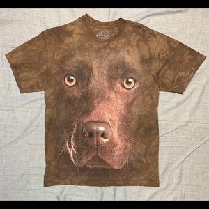 The Mountain T Shirt Brown Lab Dog Big Face TieDye